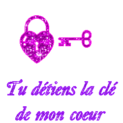 Gif animé amour clef coeur